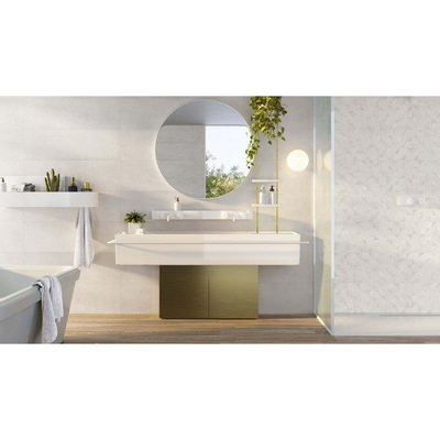 SAMPLE Colorker Bloom Decortegel 32x100cm 10.4mm gerectificeerd witte scherf Moon