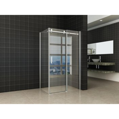 Xellanz Block Shower Douchedeur met zijwand 120x80x200cm chroom 8mm dik NANO coating glas