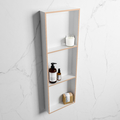 MONDIAZ EASY Nis - 89.5x29.5cm - geschikt voor in- of opbouw - 3 vakken - kleur Rosee | Talc