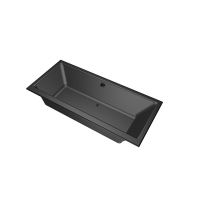 Xenz Kristal inbouwbad - 180x80cm - met overloop - zonder afvoer - Acryl Ebony