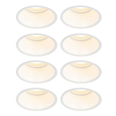QAZQA Dept inbouwspot - set van 8 - 8.8x8.8x9.2cm - dimbaar - IP44 - mat wit