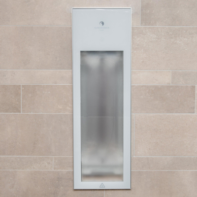 Sunshower Pure White infrarood inbouwapparaat 19.9x61.9x10cm half body 1250watt wit/aluminium