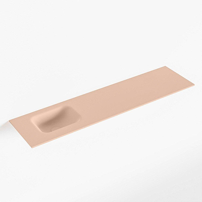 Mondiaz LEX Fontein - 120x30x0.9cm - wasbak Links - zonder kraangaten - voor toiletmeubel - Solid surface - Rosee