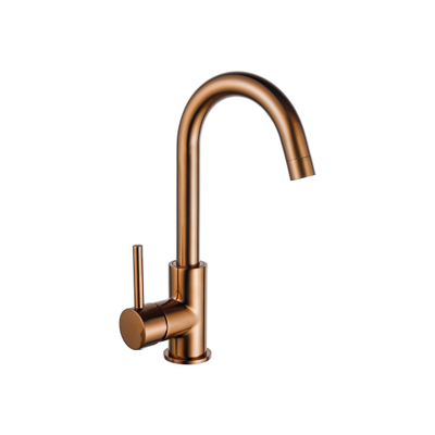 Fortifura Calvi wastafelkraan - hoog - draaibare uitloop - Geborsteld koper PVD (Koper)