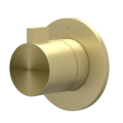 IVY Tribe Afbouwdeel - doorstroom inbouwstopkraan - symmetry - rond rozet - RVS316 - geborsteld mat goud PVD