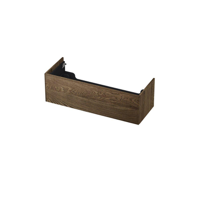 INK P2O Wastafelonderkast - 120x45x37.6cm - 1 lade - push 2 open - recht opdekfront - eiken Massief eiken charcoal