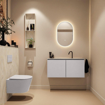 MONDIAZ TURE-DLUX Toiletmeubel - 100cm - Cale - EDEN - wastafel Ostra - positie midden - 1 kraangat