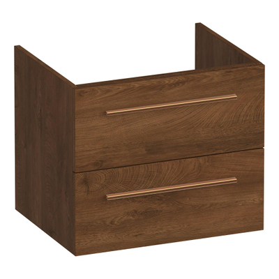 BRAUER Trust wastafelonderkast 60 excl. opbouwgrepen 2 softclose lades en 1 sifon uitsparing - Forest Cacao