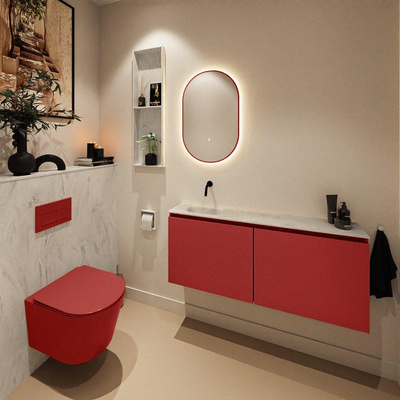 MONDIAZ TURE-DLUX 120cm toiletmeubel Fire. EDEN wastafel Opalo positie links. Zonder kraangat.