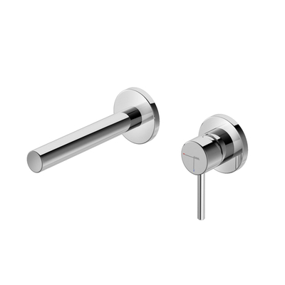 Hotbath Buddy wastafelmengkraan rechte uitloop 2 rozetten chroom met inbouwdeel SHOWROOMMODEL