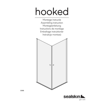 Sealskin Hooked douchecabine 100x100cm met hoekinstap 6mm veiligheidsglas chroom