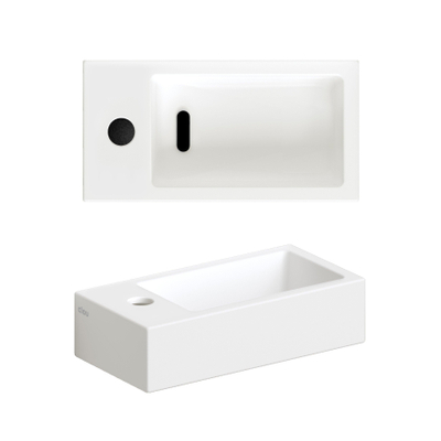 Clou Flush Fontein - 36x18x9cm - kraangat links - met afvoerplug - keramiek - mat wit