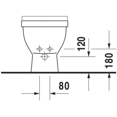 Duravit Starck 3 staand bidet met bevestiging 36x56cm met wondergliss wit