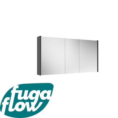FugaFlow Eccelente Arredo spiegel badkamer spiegelkast - 120x63x16cm -inclusief zijpanelen - mat antraciet