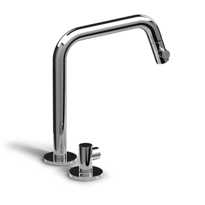 Clou Kaldur kranen chroom wastafel mengkraan links