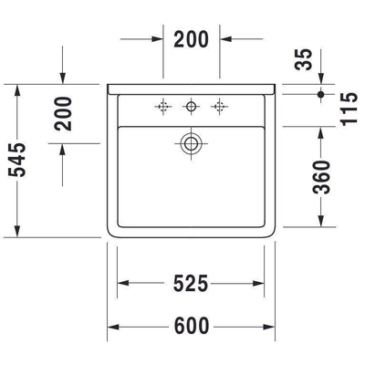 Duravit Starck 3 Vital wastafel 60x54.5cm met Wondergliss wit