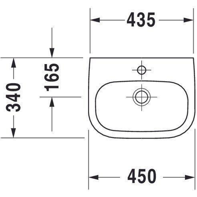 Duravit D-code fontein 450x145x340mm 0 kraangaten wit