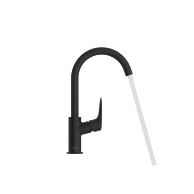 Hansgrohe Logiss wastafelkraan 210 met hoge 120° draaibare uitloop met waste chroom