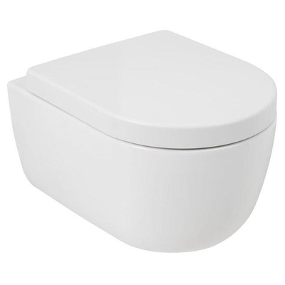 Plieger Kansas Toiletset - UP320 inbouwreservoir - wandcloset - compact - zitting - softclose - mat witte bedieningsplaat - ronde knoppen - mat wit