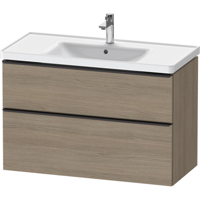 Duravit D-Neo wastafelonderkast 98.4x62.5x45.2cm 2 lades Eiken (terra) Mat