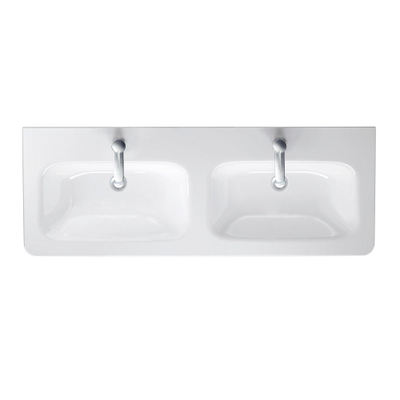 Duravit Durastyle dubbele meubelwastafel 130x48 2 kraangaten plus overloop wit