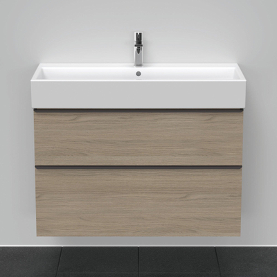 Duravit D-Neo wastafelonderkast 98.4x62.5x44.2cm 2 lades Eiken (terra) Mat