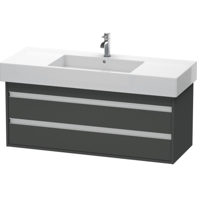 Duravit Ketho Wastafelonderkast 120x45.5x48cm Standaard greep met softclose spaanplaat Grafiet Mat