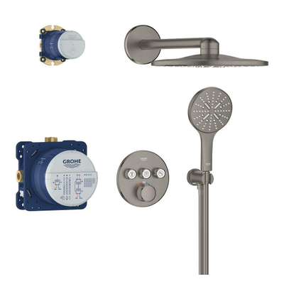 Grohe Grohtherm smartcontrol Perfect showerset compleet hard graphite geborsteld