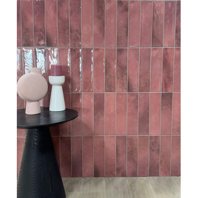 Cifre Ceramica Moon wandtegel - 7.5x30cm - 8.6mm - Rood