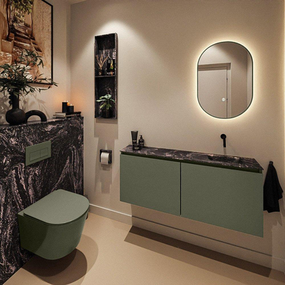 MONDIAZ TURE-DLUX 120cm toiletmeubel Army. EDEN wastafel Lava positie rechts. Zonder kraangat.