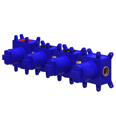 IVY Inbouwbox - voor inbouw thermostaat - 3 stopkranen - - symmetry - donker blauw