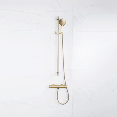 Fortifura Calvi Handdouche - ø12cm - rond - 3 standen - Geborsteld Messing PVD (Goud)