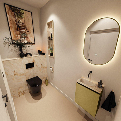 MONDIAZ TURE-DLUX 40cm toiletmeubel Oro. EDEN wastafel Frappe positie links. Zonder kraangat.