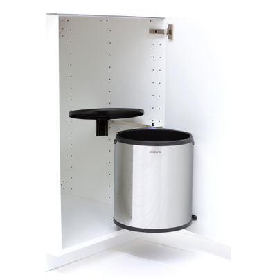 Brabantia Built-in Bin Inbouwemmer - 15 liter - kunststof binnenemmer - brilliant steel/black