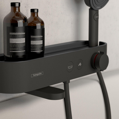 Hansgrohe Pulsify Select badthermotaat met showertablet 40cm mat zwart