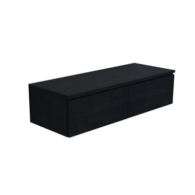 Arcqua Living Onderkast - 120x46x30cm - 2 lades - greeploos - gemelamineerd spaanplaat - oak black