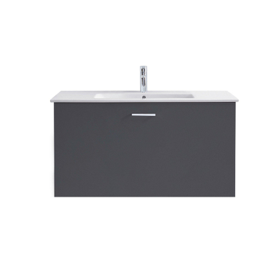 Duravit XBase Wastafelonderkast 80x47.5x44cm 1 lade Standaard greep met softclose spaanplaat Grafiet Mat