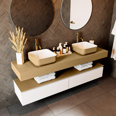 Mondiaz TOP 46 Vrijhangend Topblad - 170x46x12cm - geschikt voor waskom - Solid surface - Oro