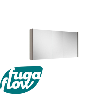 FugaFlow Eccelente Arredo spiegel badkamer spiegelkast - 120x63x16cm -inclusief zijpanelen - taupe