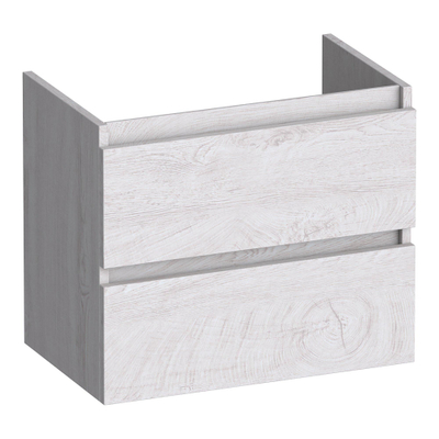 BRAUER Joy wastafelonderkast ondiep - 60x39x50cm - 2 softclose lades - greeploos - 1 sifon uitsparing - Forest Seashell