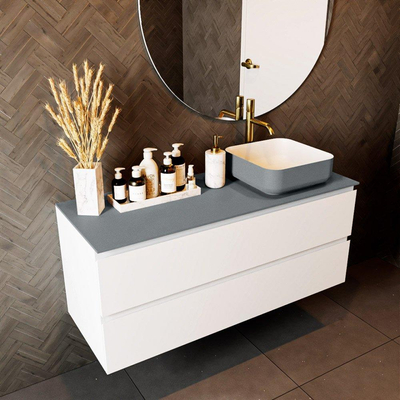 Mondiaz TOP 46 Topblad - 120x46x0.9cm - geschikt voor afdekplaat - Solid surface - Plata