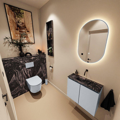 MONDIAZ TURE-DLUX 60cm toiletmeubel Clay. EDEN wastafel Lava positie midden. Zonder kraangat.
