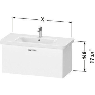 Duravit XBase Wastafelonderkast 93x44.8x44.8cm 1 lade Standaard greep met softclose spaanplaat Grafiet Mat