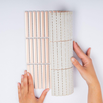 The Mosaic Factory Sevilla mozaïektegel - 28.2x30.8cm - wandtegel - Rechthoek - Porselein Pink Glans