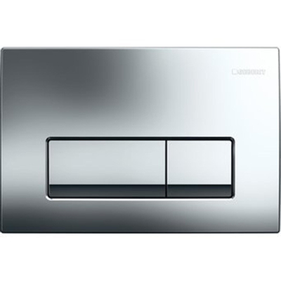 Geberit Delta50 bedieningsplaat - 2-toets spoeling - rechthoekige knoppen - glans chroom