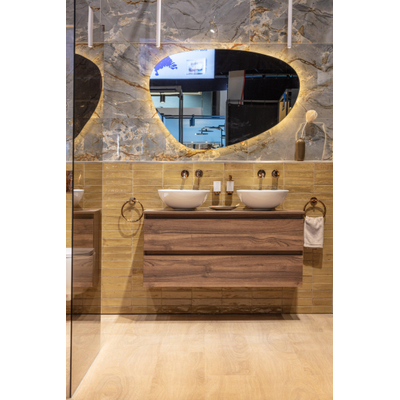 Adema Chaci Badkameronderkast - 120cm - 2 lades - greeploos - noten (hout)