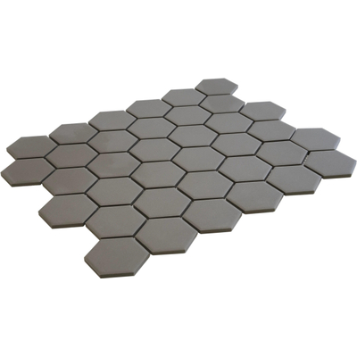 The Mosaic Factory London mozaïektegel - 28.2x32.1cm - wand en vloertegel - Zeshoek/Hexagon - Porselein Dark Grey Mat