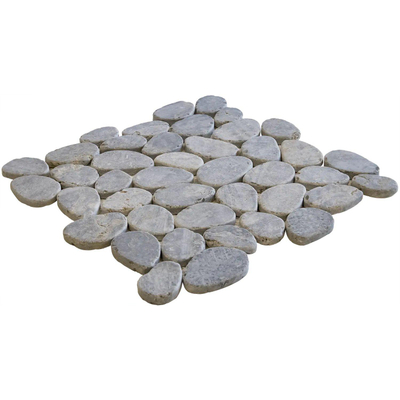 The Mosaic Factory Natural Stone mozaïektegel - 30.5x30cm - wand en vloertegel - Organisch - Marmer Grey Mat