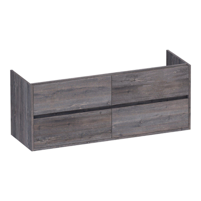 BRAUER Adore wastafelonderkast - 140x46x55cm - 4 softclose lades - greeploos - 2 sifon uitsparingen - Driftwood