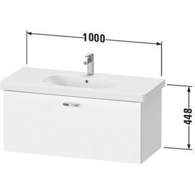 Duravit XBase Wastafelonderkast 100x45.8x44.8cm 1 lade Standaard greep met softclose spaanplaat Grafiet Mat